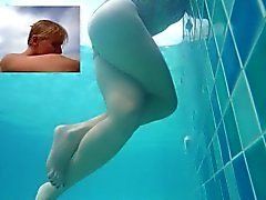 Teen underwater masturbation