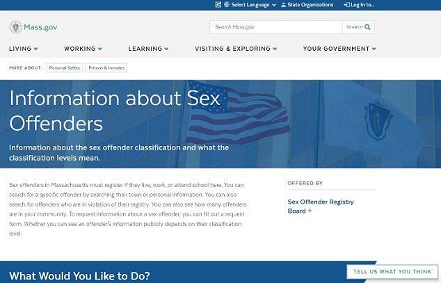 Information of sex offenders