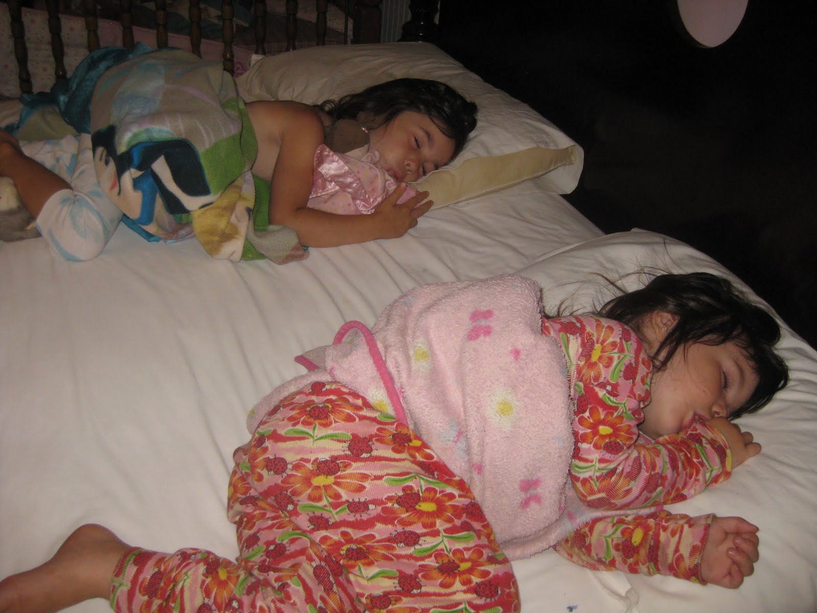 Sleeping topless young girls