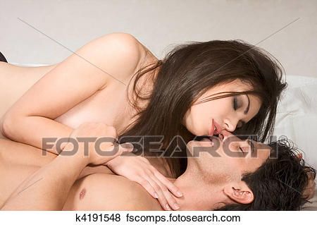 Sexy young nude woman making love