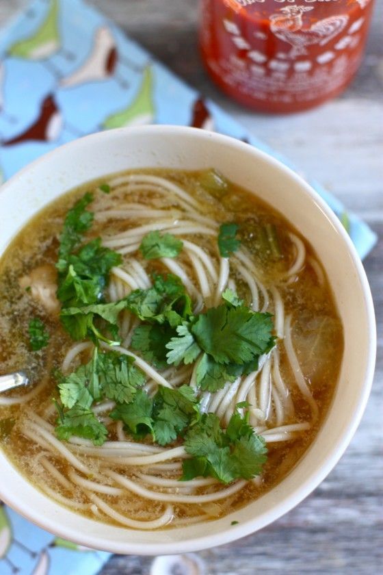 Asian recipes noodles chicken broth