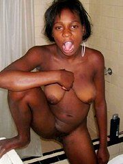 Black women naked on toilet