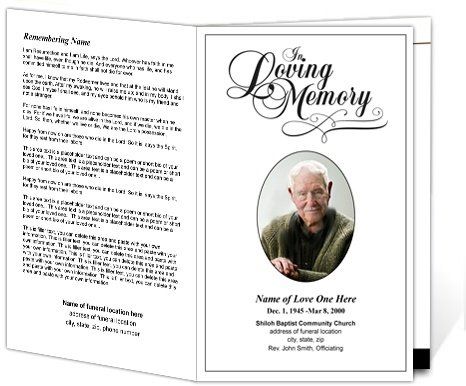 best of Printable program template funeral Free