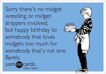 Midget stripper greeting cards