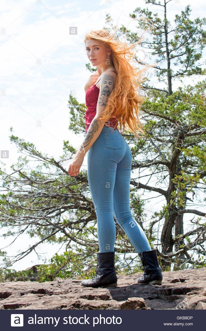 Pictures redhead in black boots