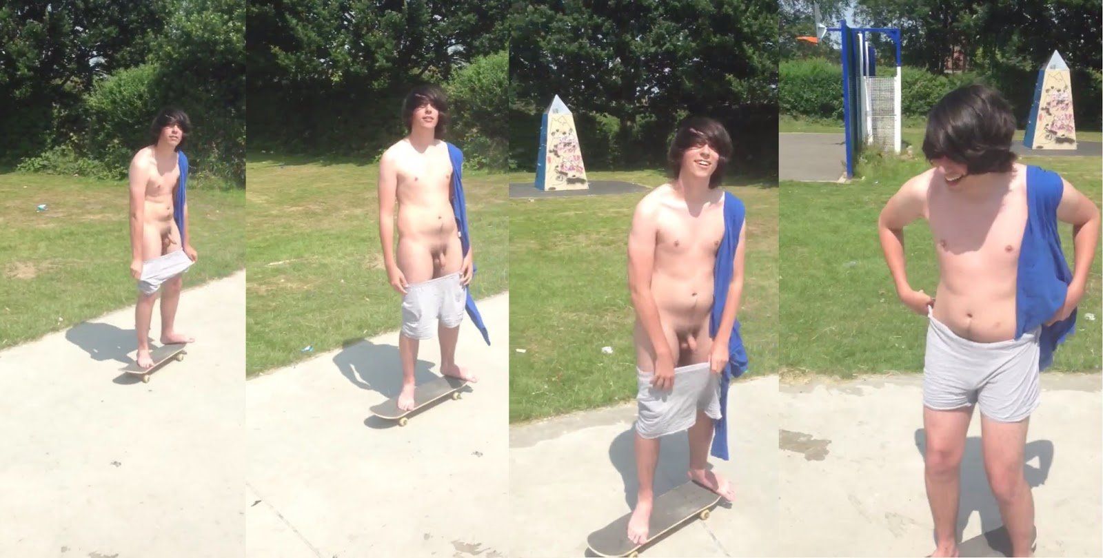 Young naked skater boys